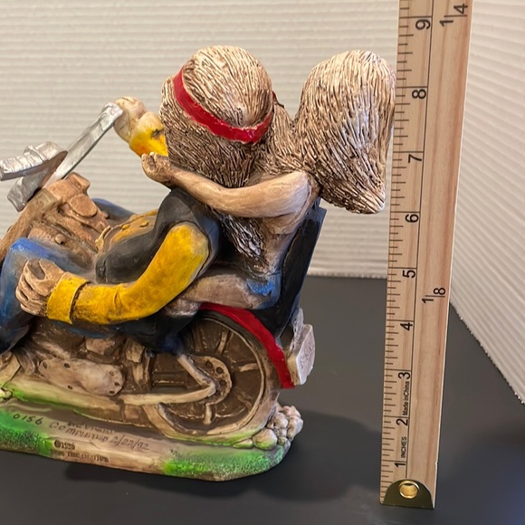 Vintage 92 Cowboy Biker & Lady Shade Tree Shelf Decor Collectible Handcrafted - Picture 2 of 13